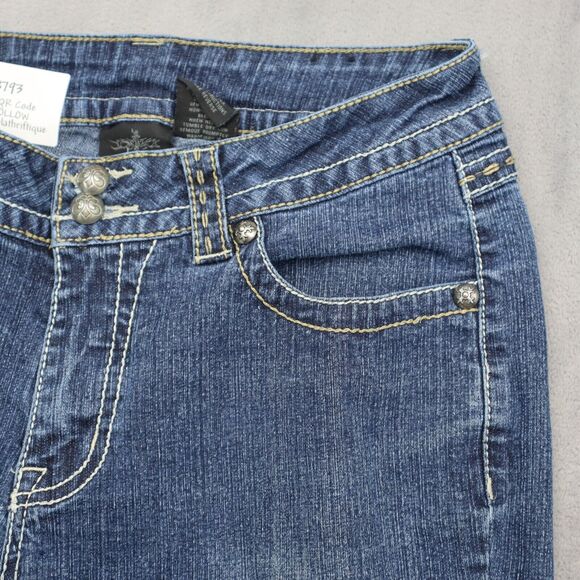 VSH Pants Womens 8 Blue Mid Rise Bootcut Flat Front Button Zip Denim Jeans - Picture 11 of 16